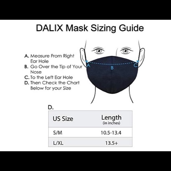 Dalix Unisex Reusable 3pk Navy Face Mask L-XL - Picture 7 of 10